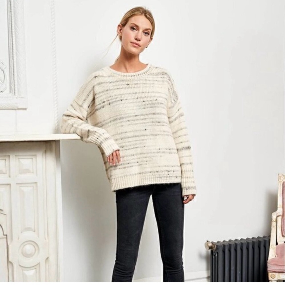 La Ligne Striped wool cream sweater melange M